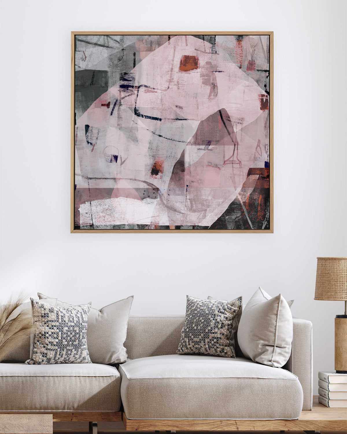 Blush Haze by Antonia Tzenova | Framed Canvas Art Print