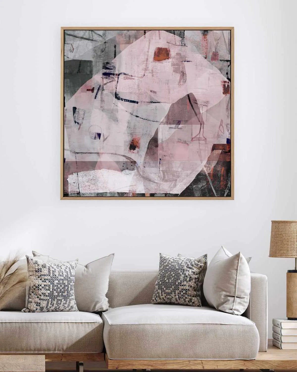 Blush Haze by Antonia Tzenova | Framed Canvas Art Print from Olive et Oriel where you can shop wallpaper and artworks online