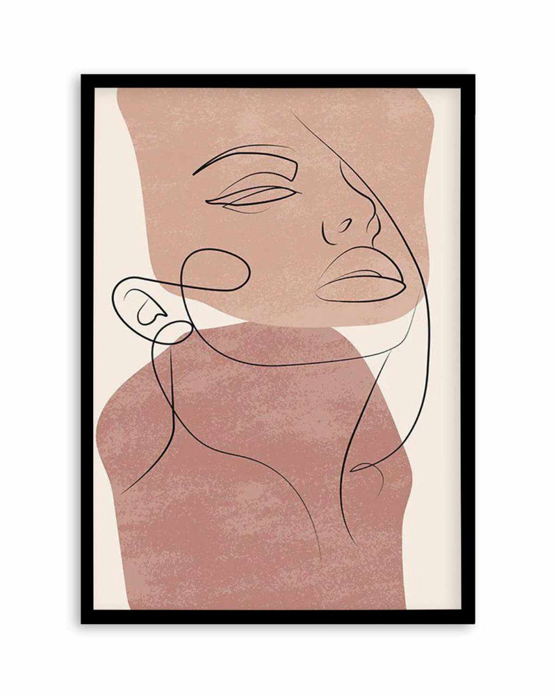 Blush Line Faces II Art Print