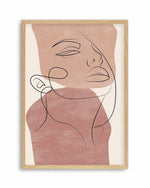 Blush Line Faces II Art Print