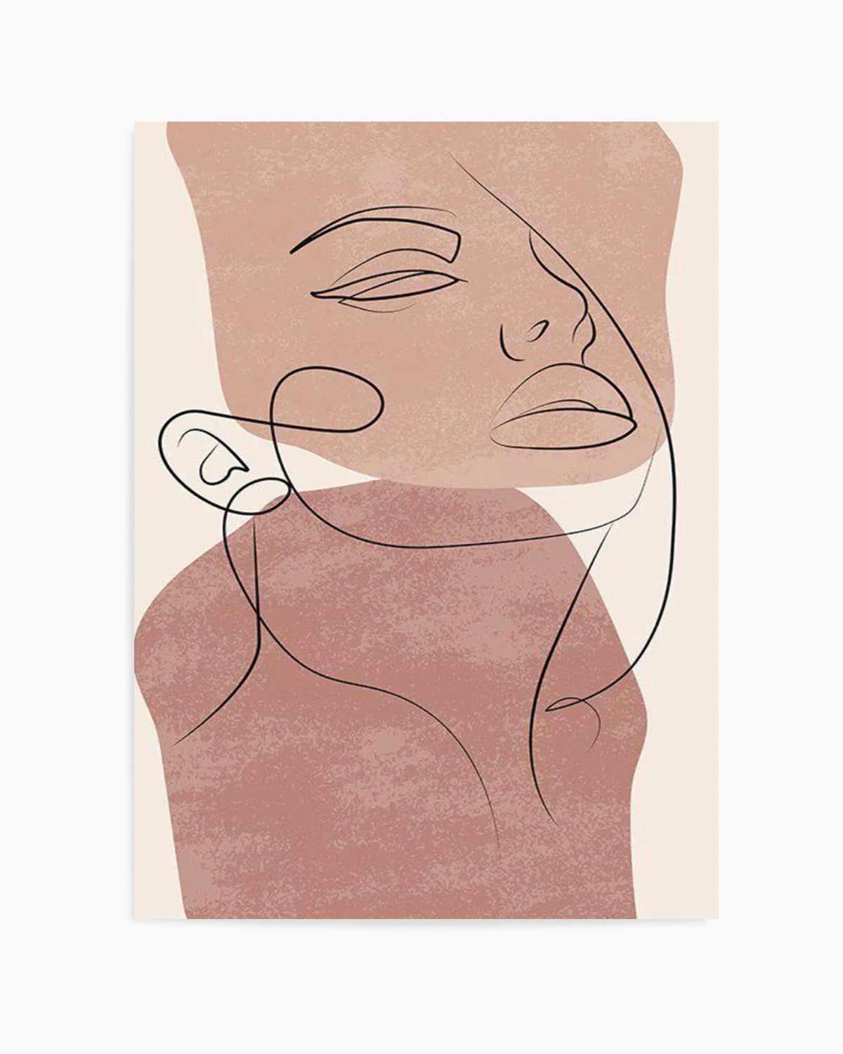 Blush Line Faces II Art Print