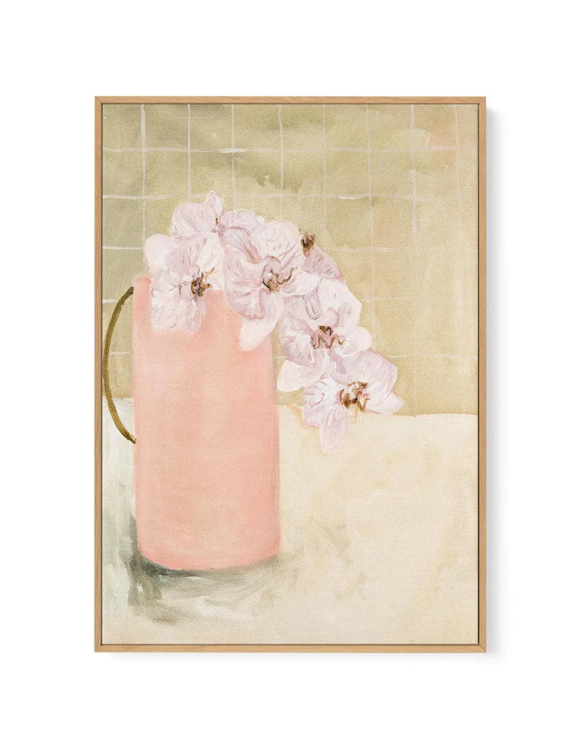 Blush Vase by Natalie Jane | Framed Canvas Art Print from Olive et Oriel where you can shop wallpaper and artworks online