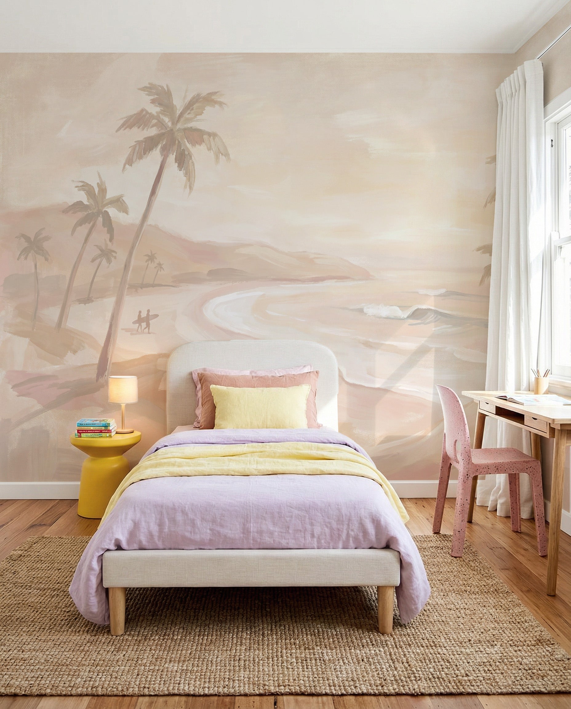 Blush Bay Wallpaper Mural from Olive et Oriel where you can shop wallpaper and artworks online