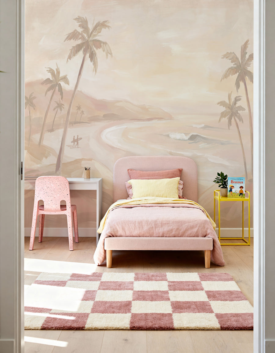 Blush Bay Wallpaper Mural from Olive et Oriel where you can shop wallpaper and artworks online