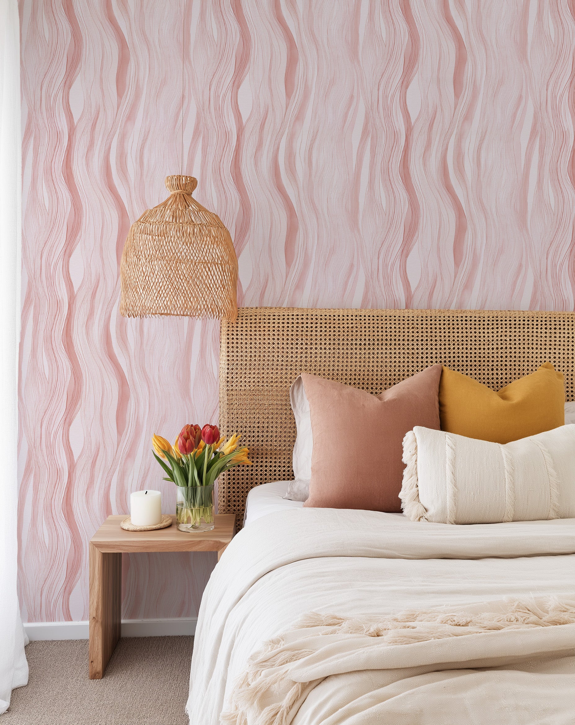 Blush Drift in Pink Wallpaper from Olive et Oriel where you can shop wallpaper and artworks online
