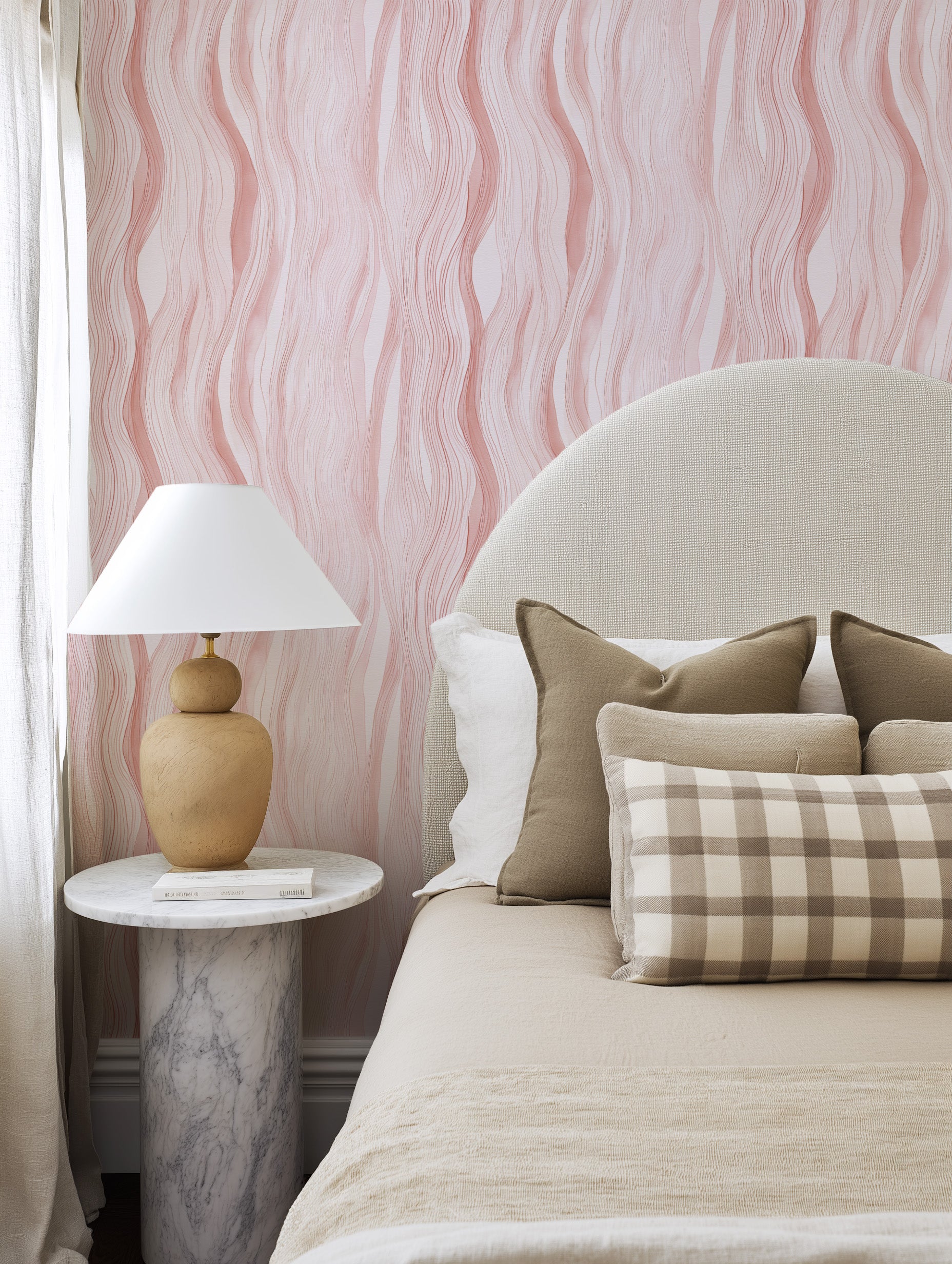 Blush Drift in Pink Wallpaper from Olive et Oriel where you can shop wallpaper and artworks online