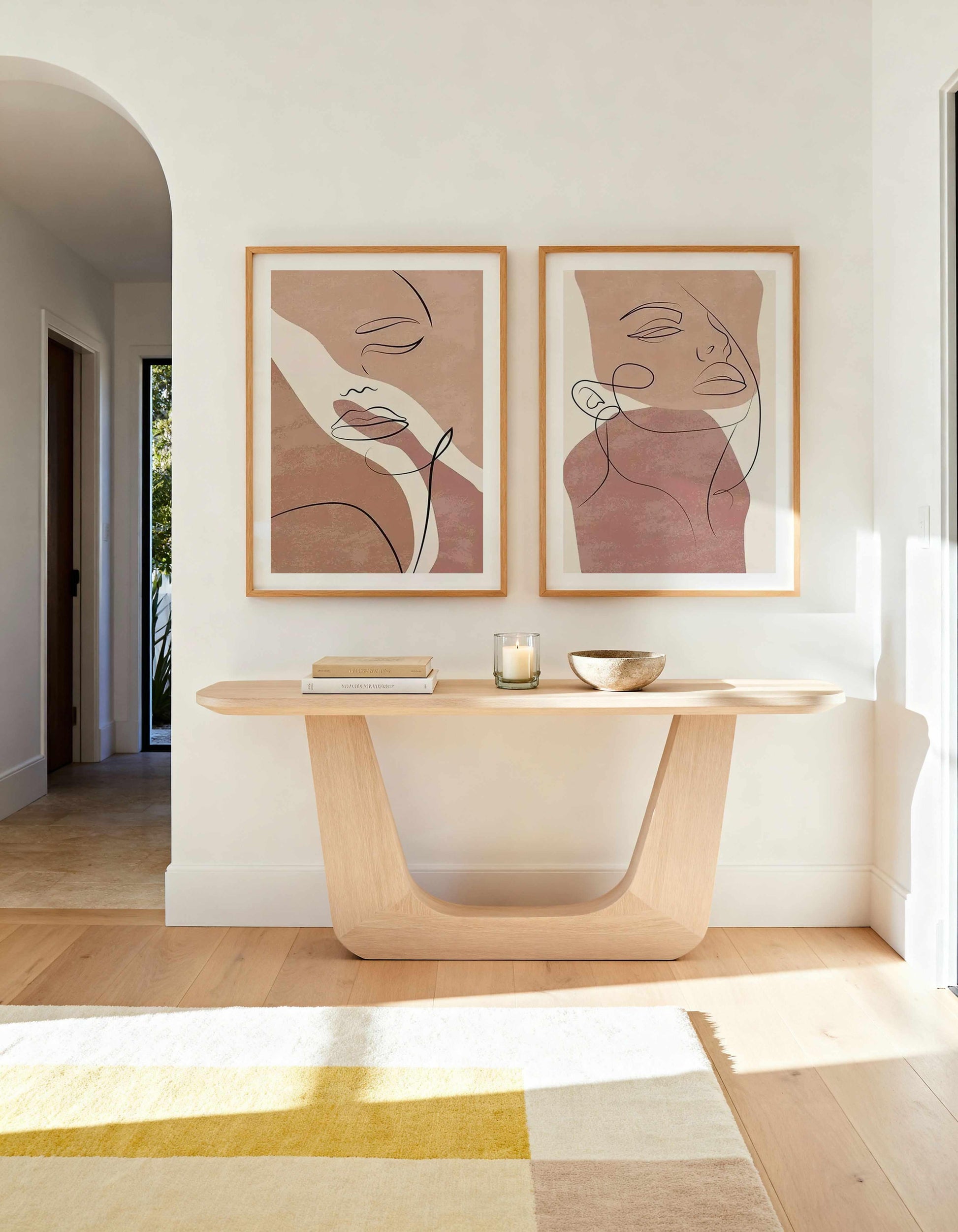 Blush Line Faces I & II Art Print Set of 2 | Matching Wall Art from Olive et Oriel where you can shop wallpaper and artworks online