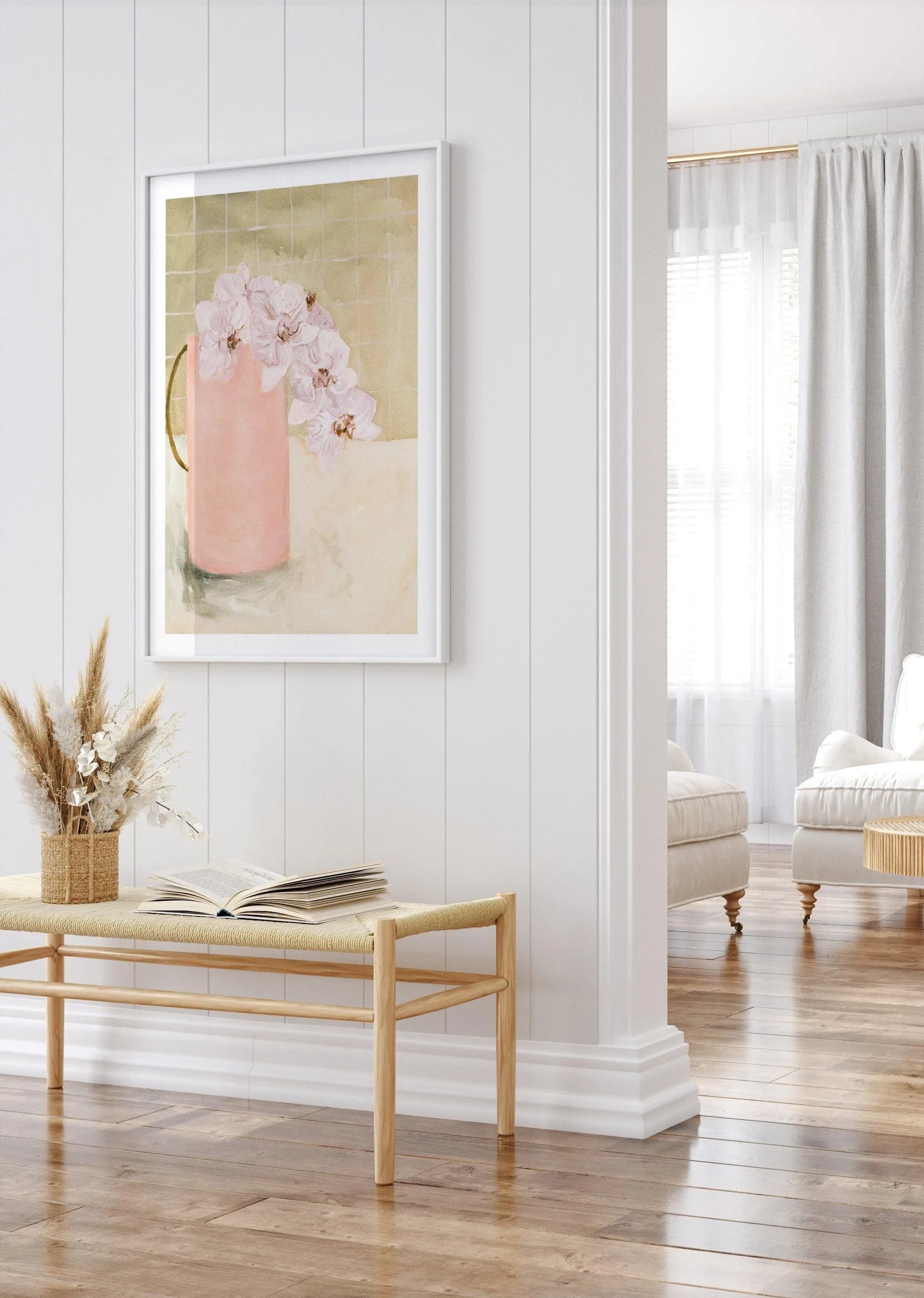 Blush Vase by Natalie Jane Art Print from Olive et Oriel where you can shop wallpaper and artworks online