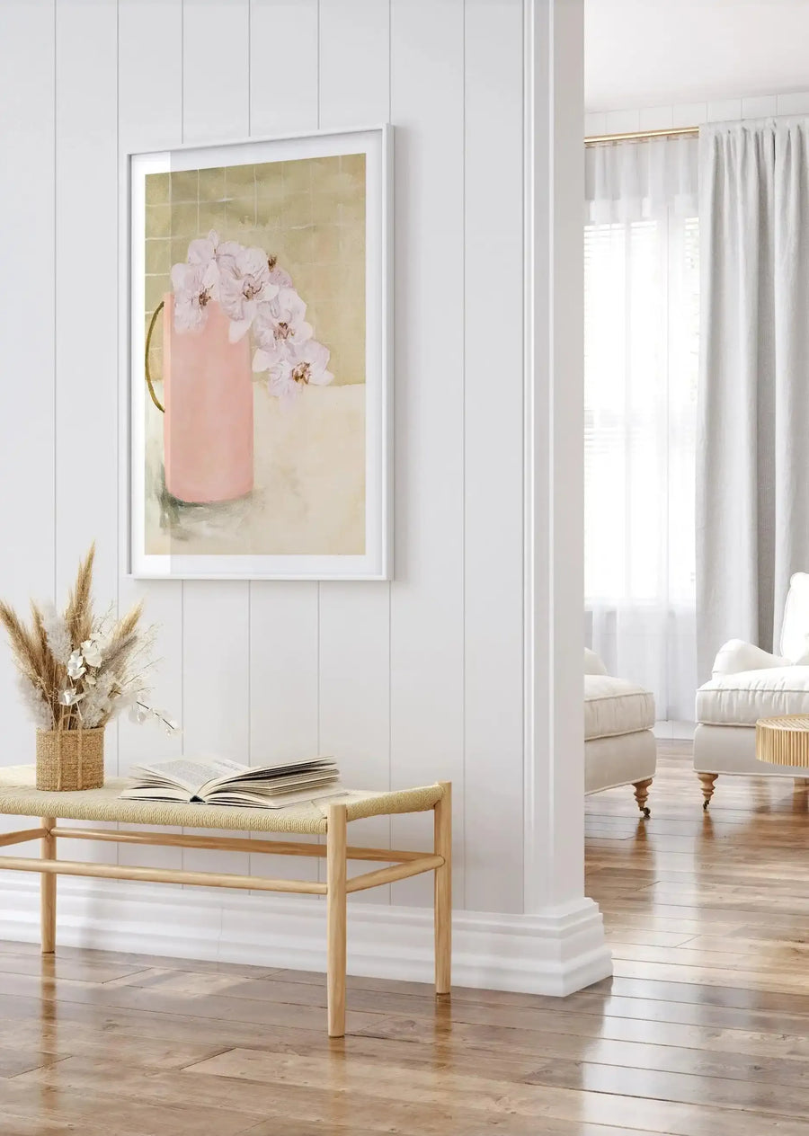Blush Vase by Natalie Jane Art Print from Olive et Oriel where you can shop wallpaper and artworks online