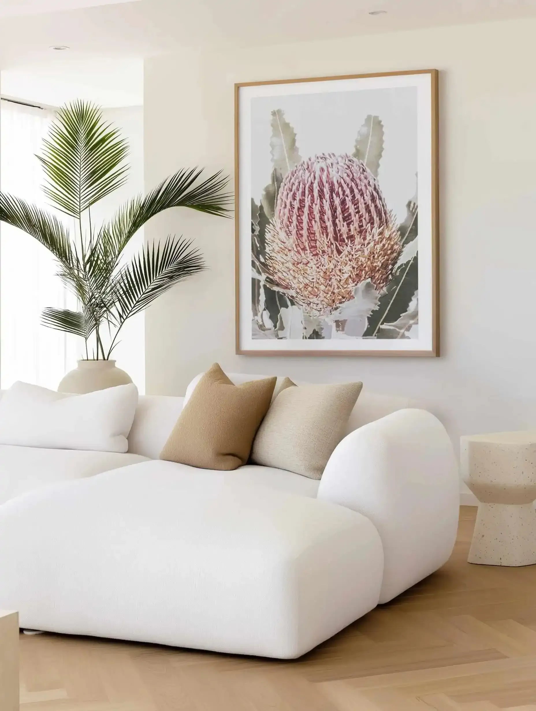 Blushing Banksia I | PT Art Print from Olive et Oriel where you can shop wallpaper and artworks online