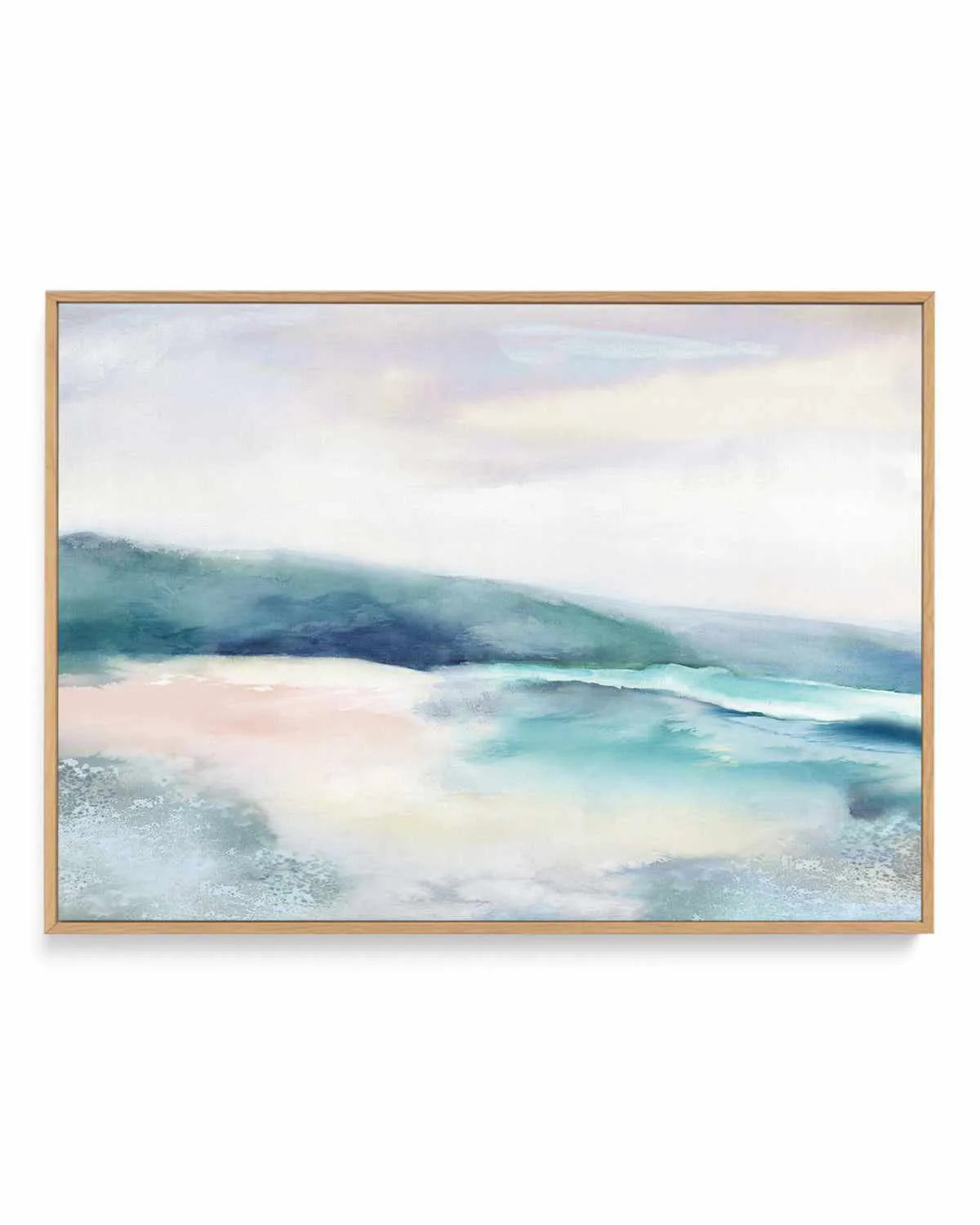 Blushing Blue Landscape | Framed Canvas Art Print from Olive et Oriel where you can shop wallpaper and artworks online