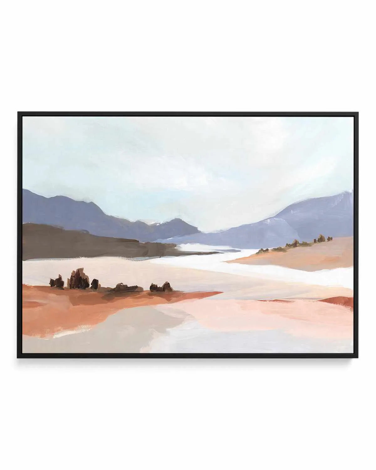Blushing Land | Framed Canvas Art Print from Olive et Oriel where you can shop wallpaper and artworks online