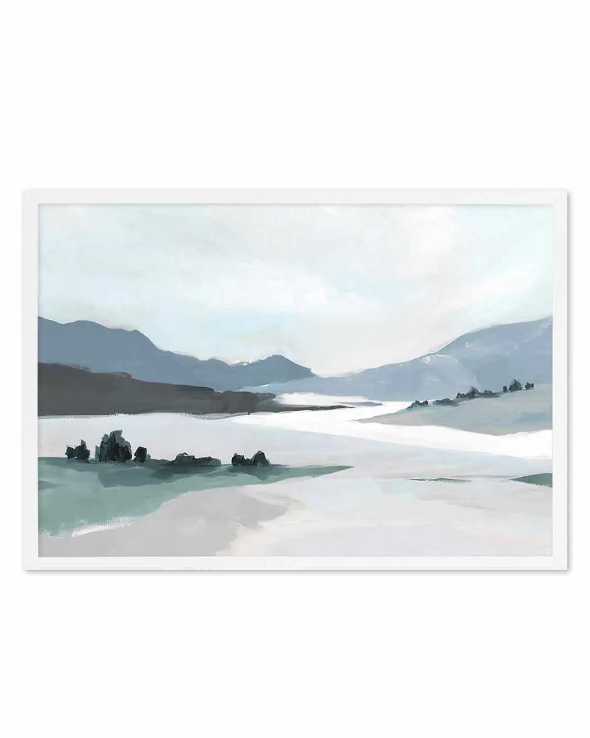 Blushing Land Blue Version Art Print from Olive et Oriel where you can shop wallpaper and artworks online