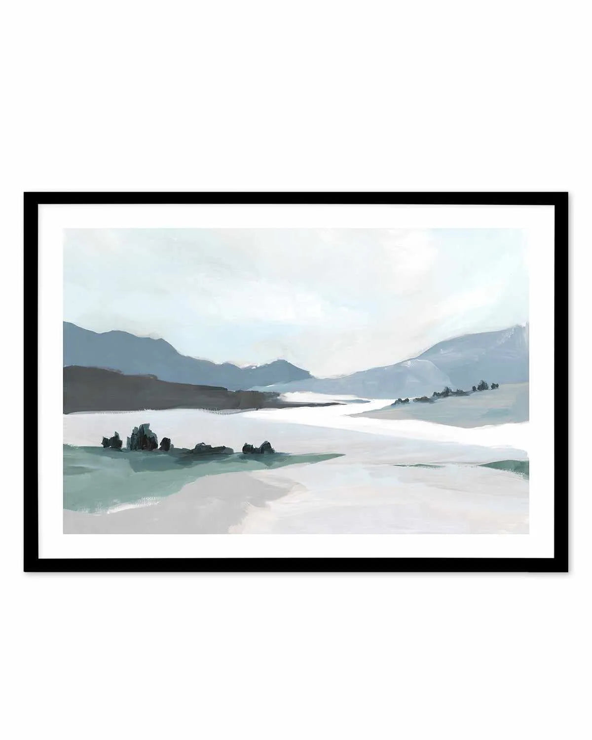 Blushing Land Blue Version Art Print from Olive et Oriel where you can shop wallpaper and artworks online