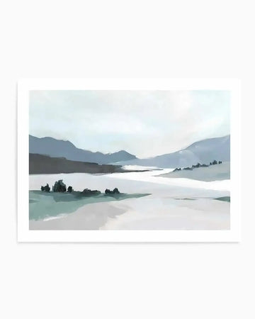 Blushing Land Blue Version Art Print from Olive et Oriel where you can shop wallpaper and artworks online