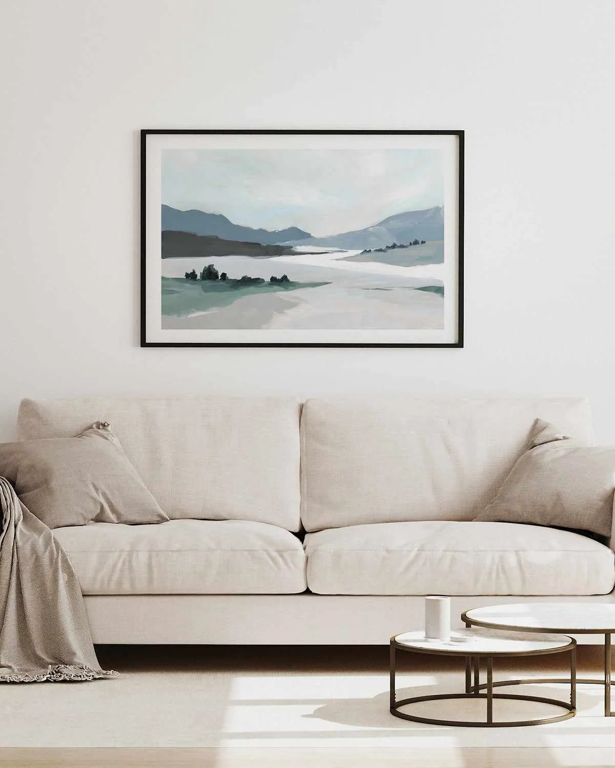 Blushing Land Blue Version Art Print from Olive et Oriel where you can shop wallpaper and artworks online