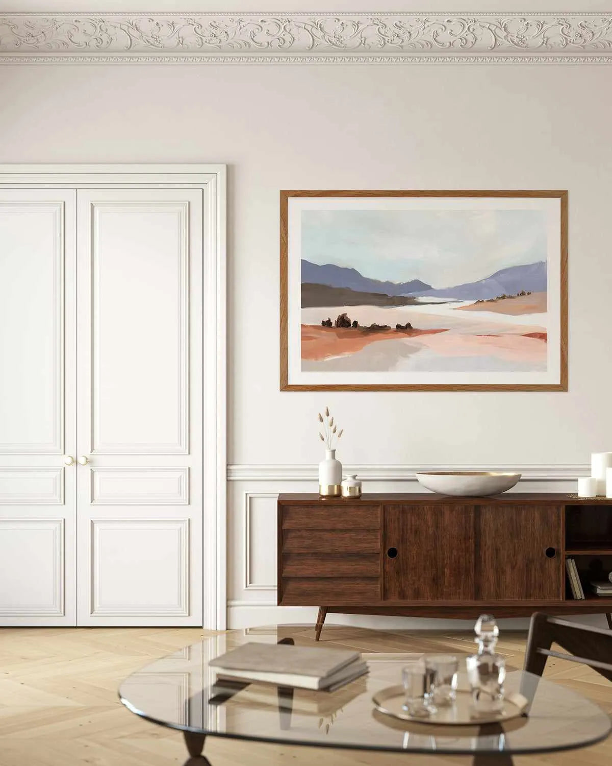 Blushing Land Art Print from Olive et Oriel where you can shop wallpaper and artworks online