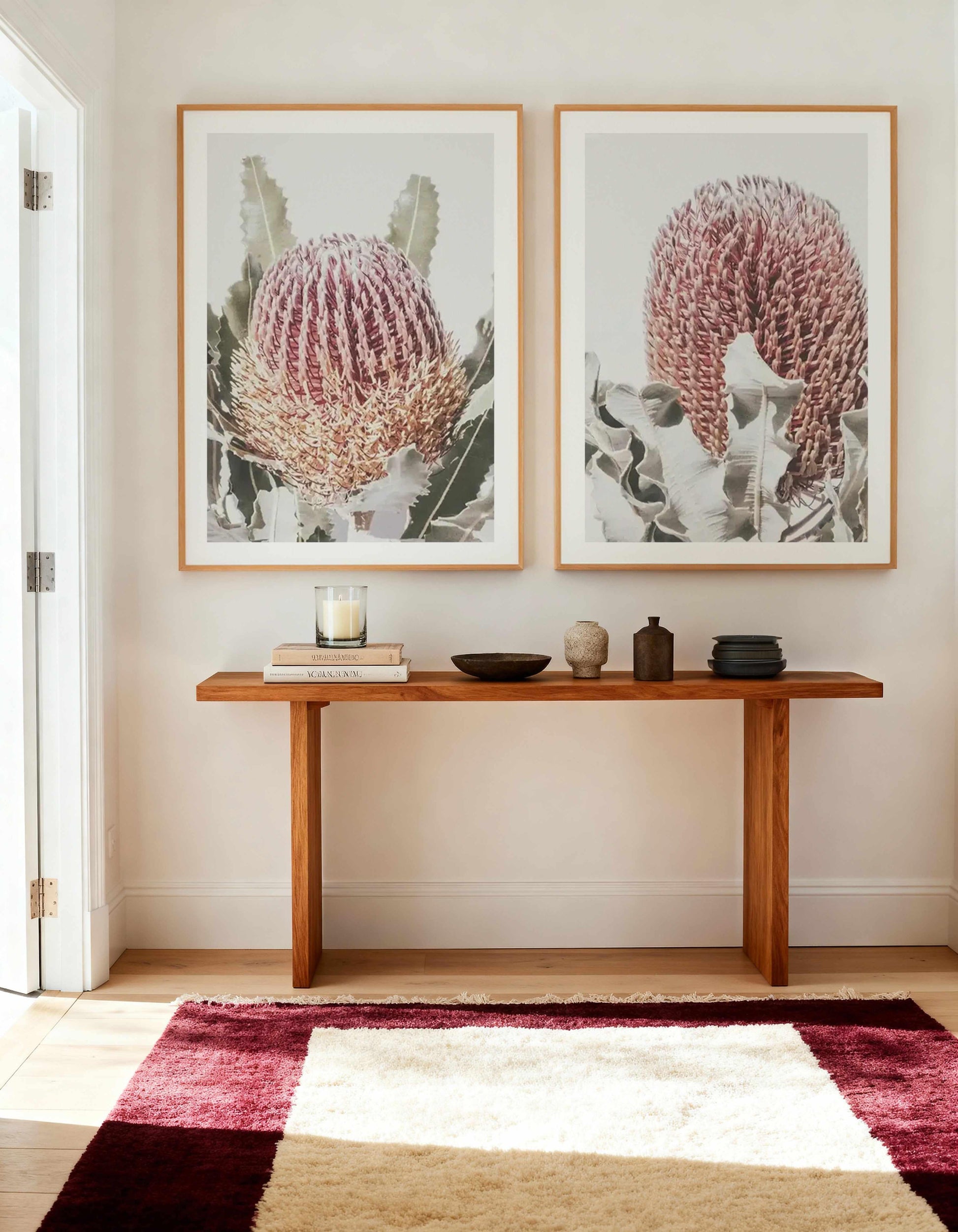 Blushing Banksia I & II Art Print Set of 2 | Matching Wall Art from Olive et Oriel where you can shop wallpaper and artworks online