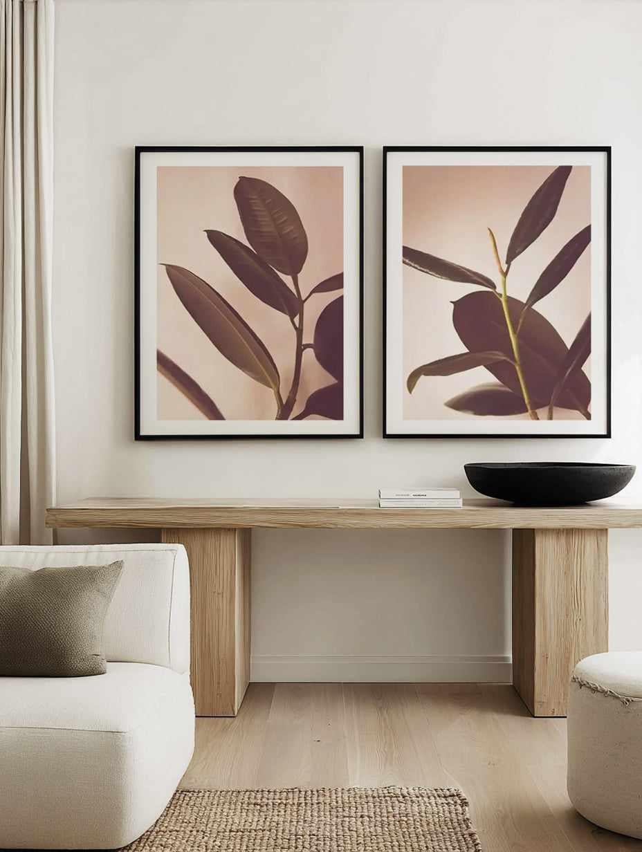 Blushing Ficus I & II Art Print Set of 2 | Matching Wall Art from Olive et Oriel where you can shop wallpaper and artworks online