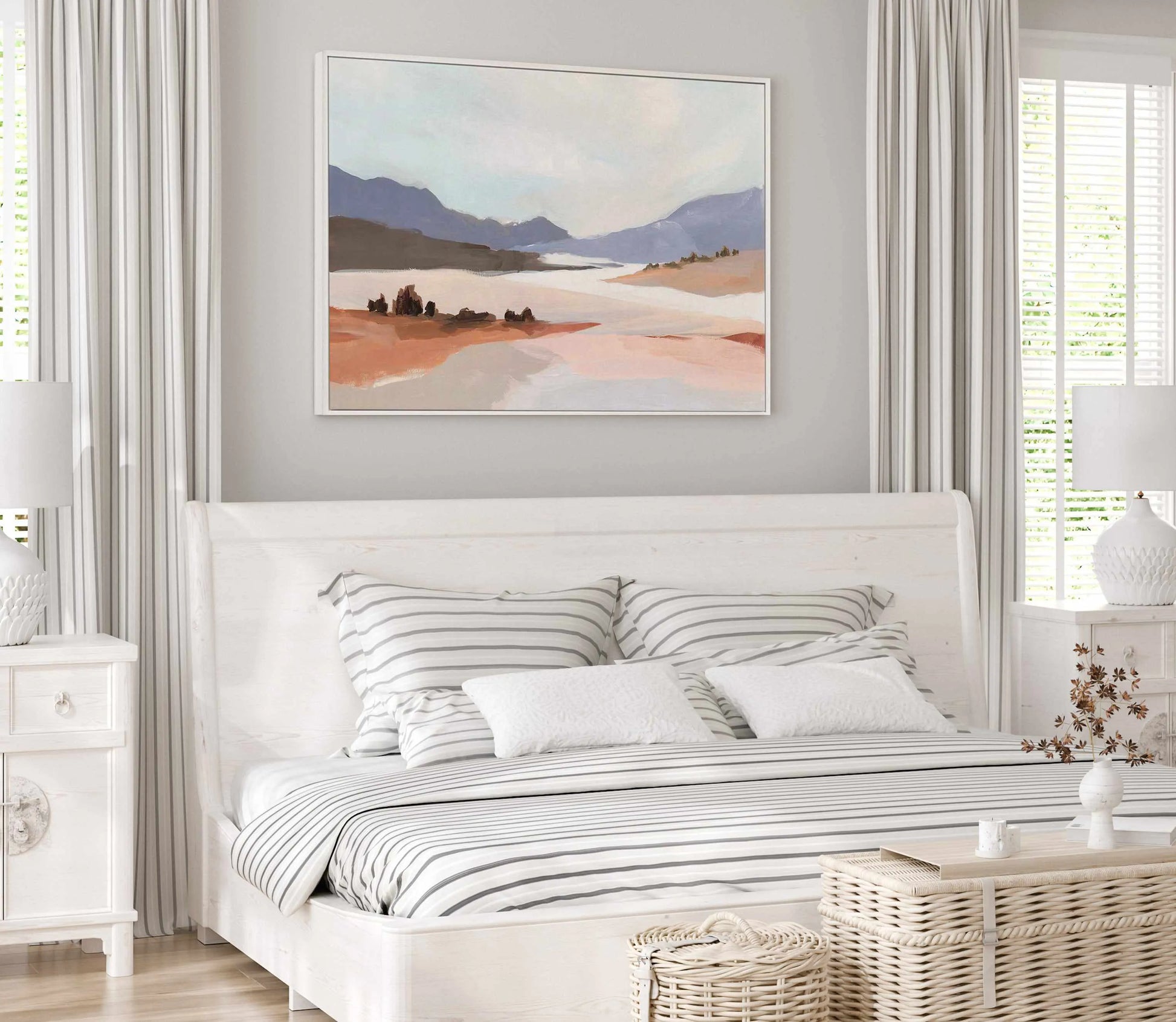 Blushing Land | Framed Canvas Art Print from Olive et Oriel where you can shop wallpaper and artworks online