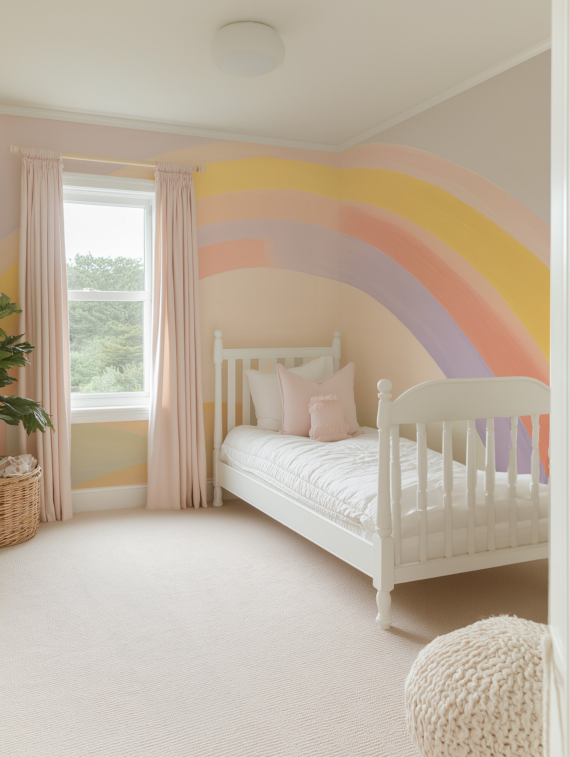 Blushing Rainbow Skies Wallpaper Mural