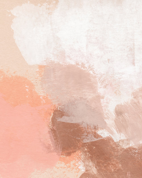 Blush on Beige Abstract Painting Mural Wallpaper