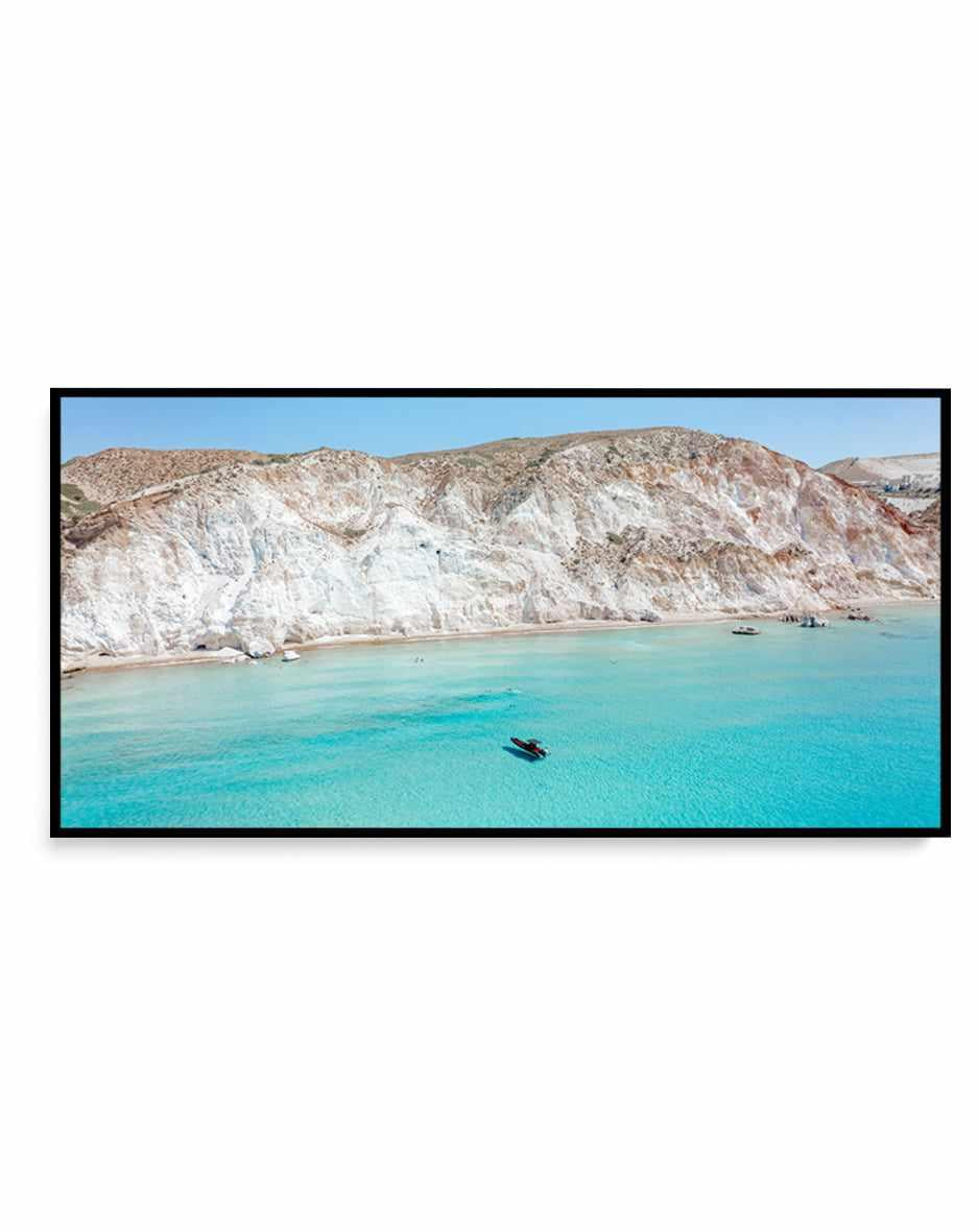 Boat Days Milos | Panoramic Canvas Art Print from Olive et Oriel where you can shop wallpaper and artworks online