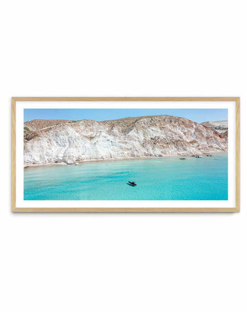 Boat Days Milos | Panoramic Art Print from Olive et Oriel where you can shop wallpaper and artworks online
