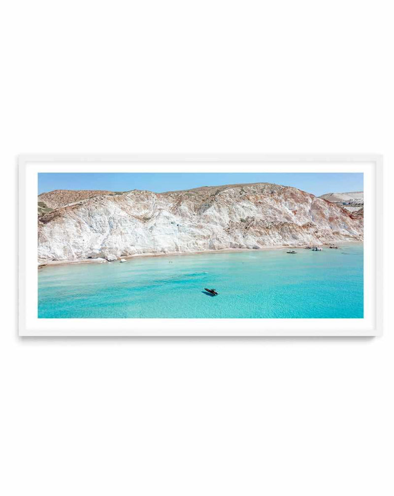 Boat Days Milos | Panoramic Art Print from Olive et Oriel where you can shop wallpaper and artworks online