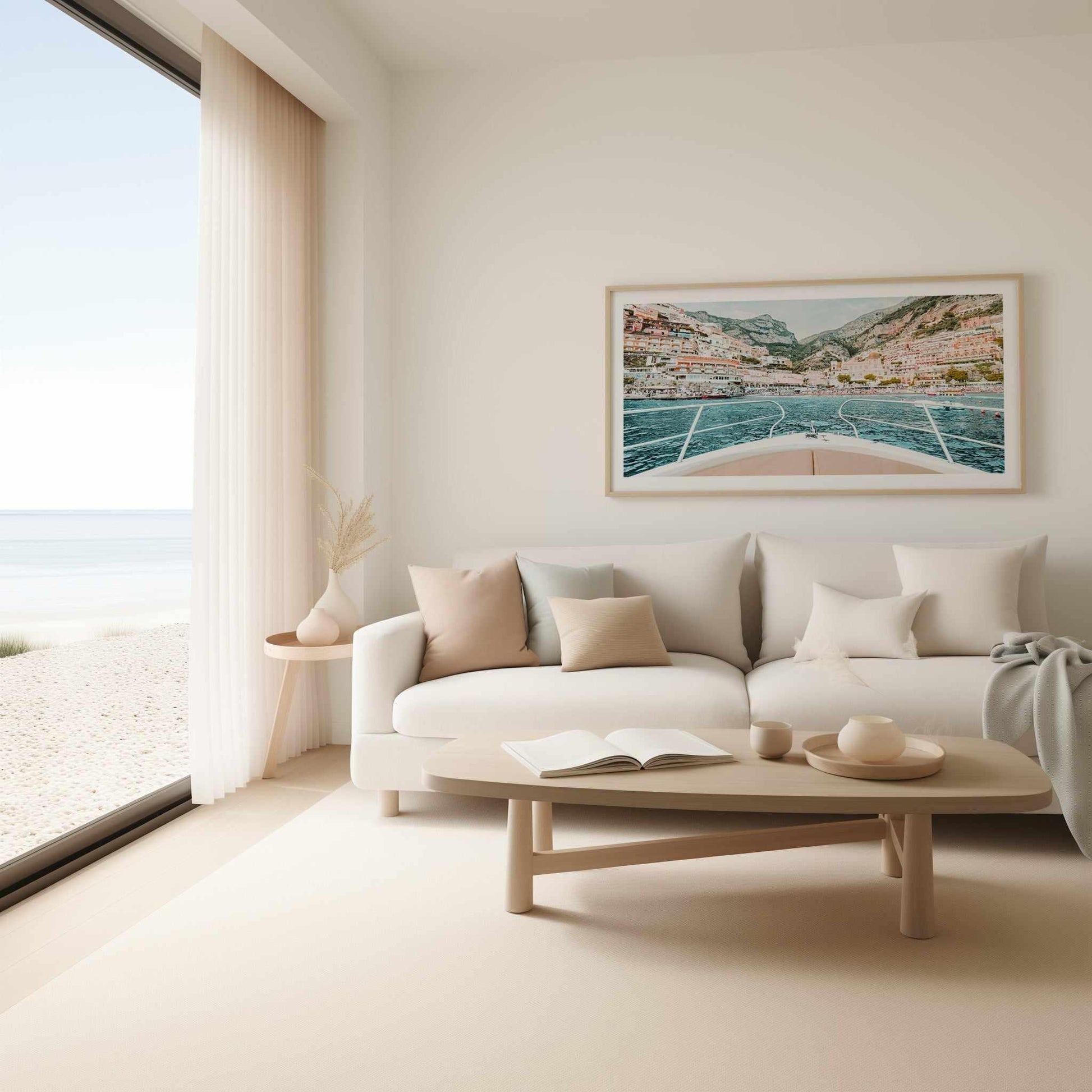 Boat Life, Positano | Panoramic Art Print from Olive et Oriel where you can shop wallpaper and artworks online