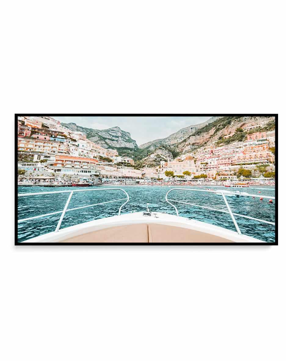 Boat Life, Positano | Panoramic Canvas Art Print from Olive et Oriel where you can shop wallpaper and artworks online