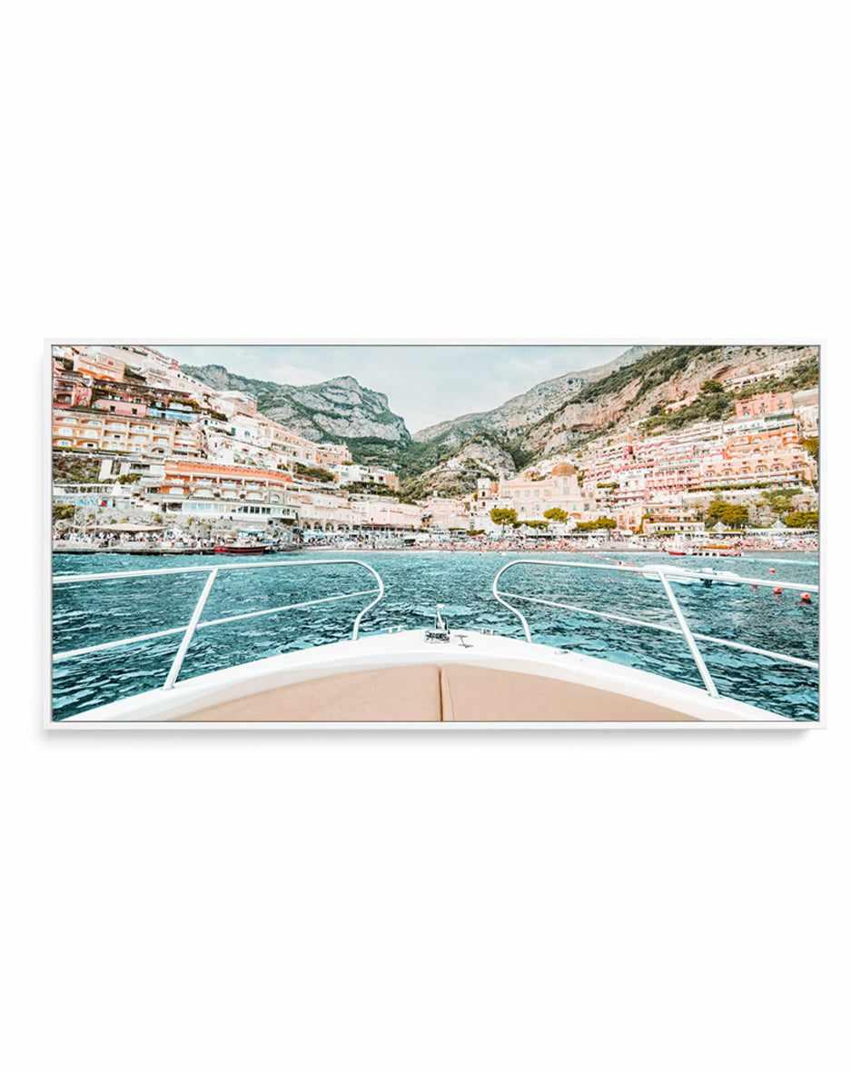 Boat Life, Positano | Panoramic Canvas Art Print from Olive et Oriel where you can shop wallpaper and artworks online