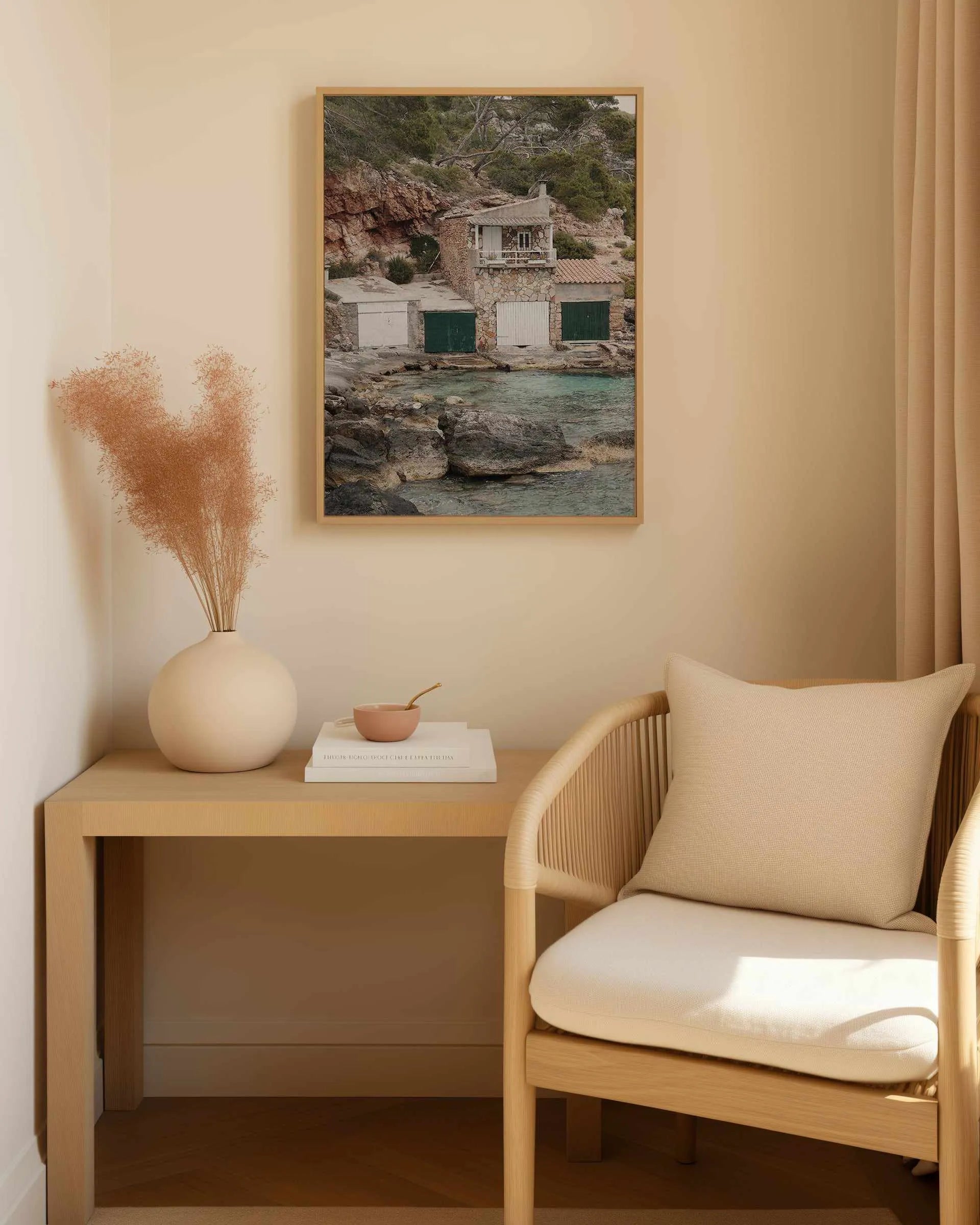 Boathouses by Renee Rae | Framed Canvas Art Print from Olive et Oriel where you can shop wallpaper and artworks online