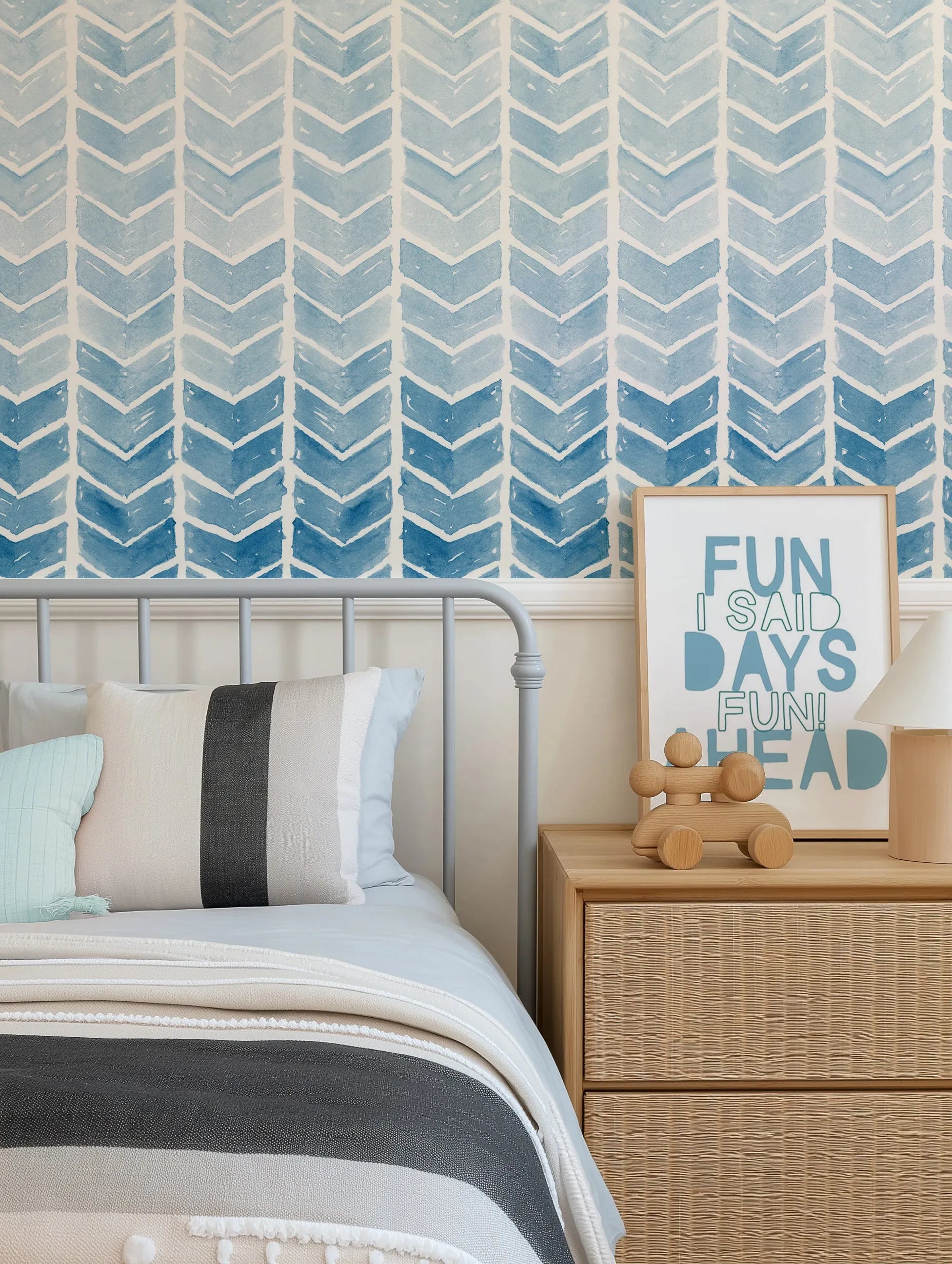 Bobby's Arrows Wallpaper from Olive et Oriel where you can shop wallpaper and artworks online