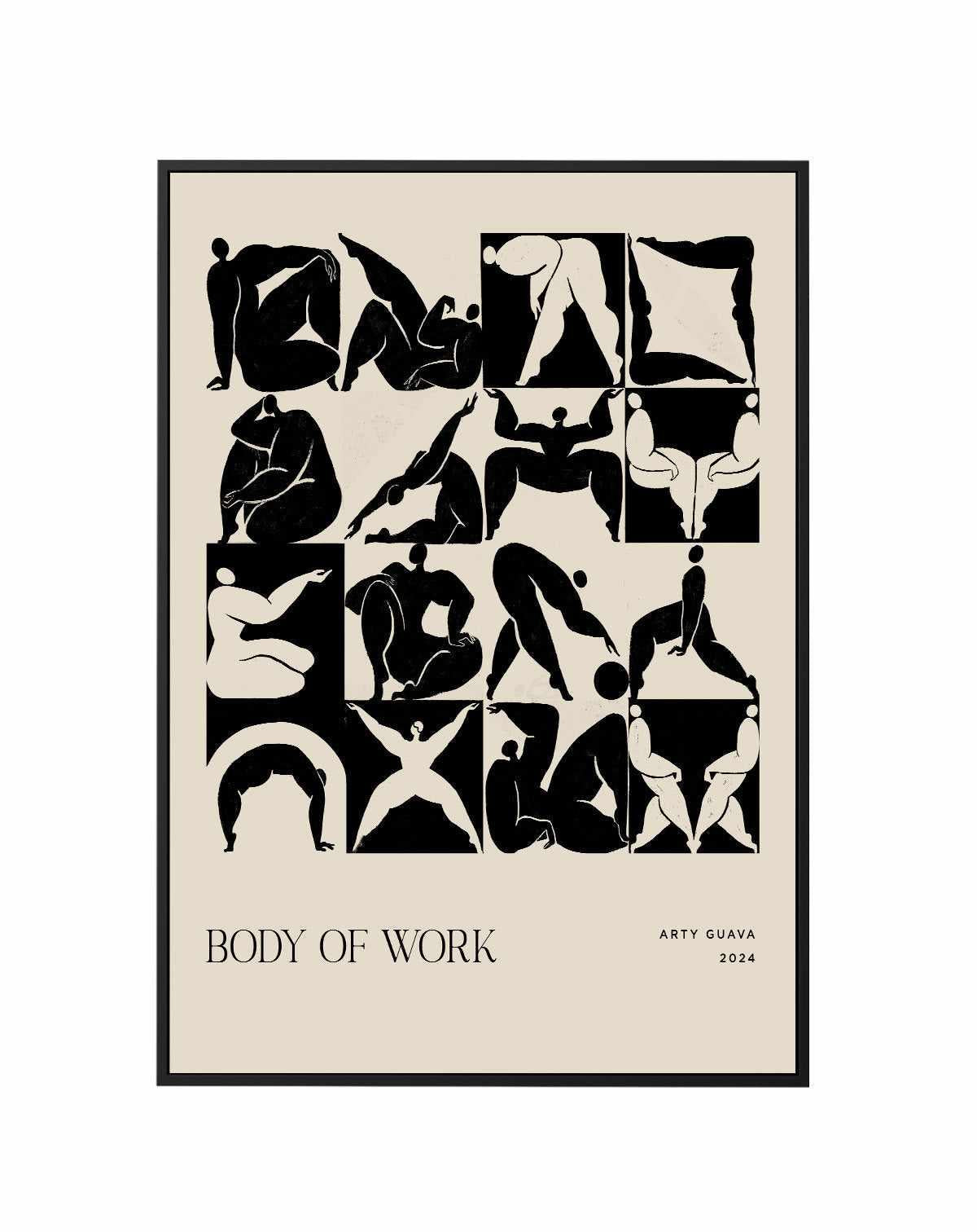 Body Of Work (Black) by Arty Guava | Framed Canvas Art Print from Olive et Oriel where you can shop wallpaper and artworks online