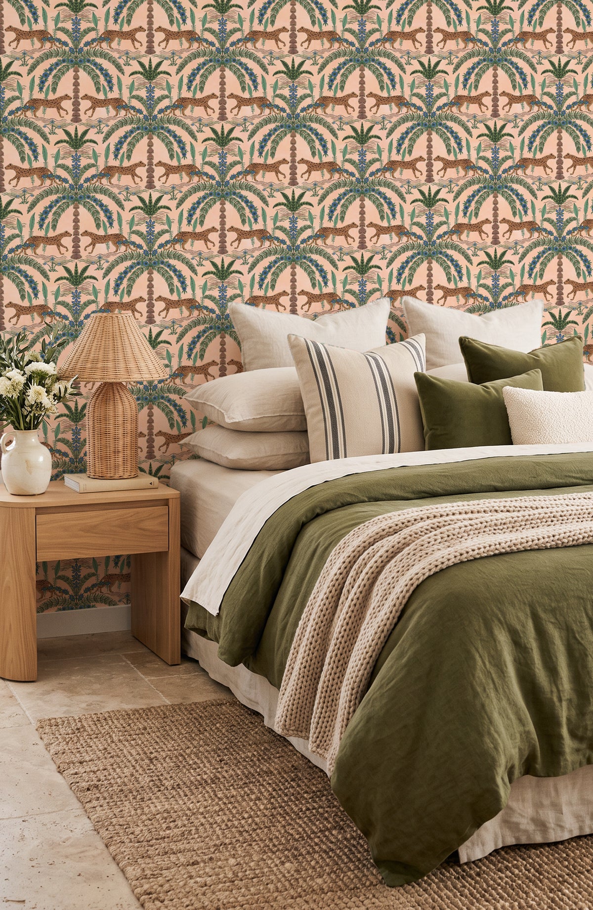 Boheme Cheetah in Peach Wallpaper