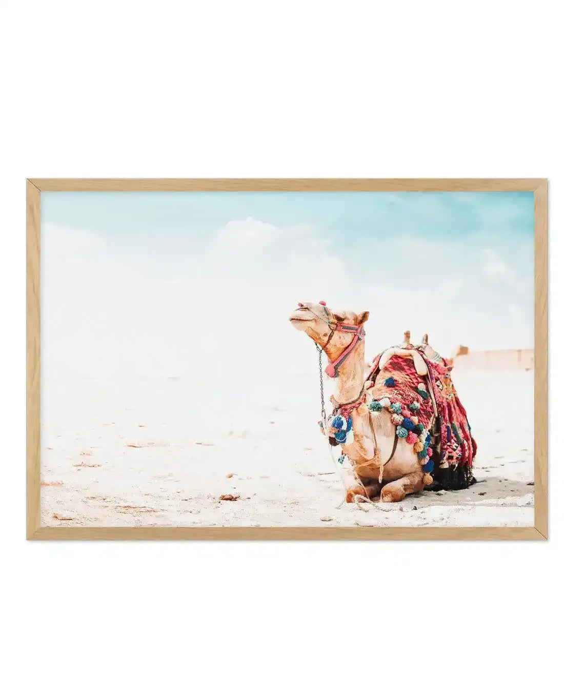 Bohemian Camel | LS Art Print-Shop Australian Art Prints Online with Olive et Oriel - Our collection of Moroccan art prints offer unique wall art including moroccan arches and pink morocco doors of marrakech - this collection will add soft feminine colour to your walls and some may say bohemian style. These traditional morocco landscape photography includes desert scenes of palm trees and camel art prints - there is art on canvas and extra large wall art with fast, free shipping across Australia