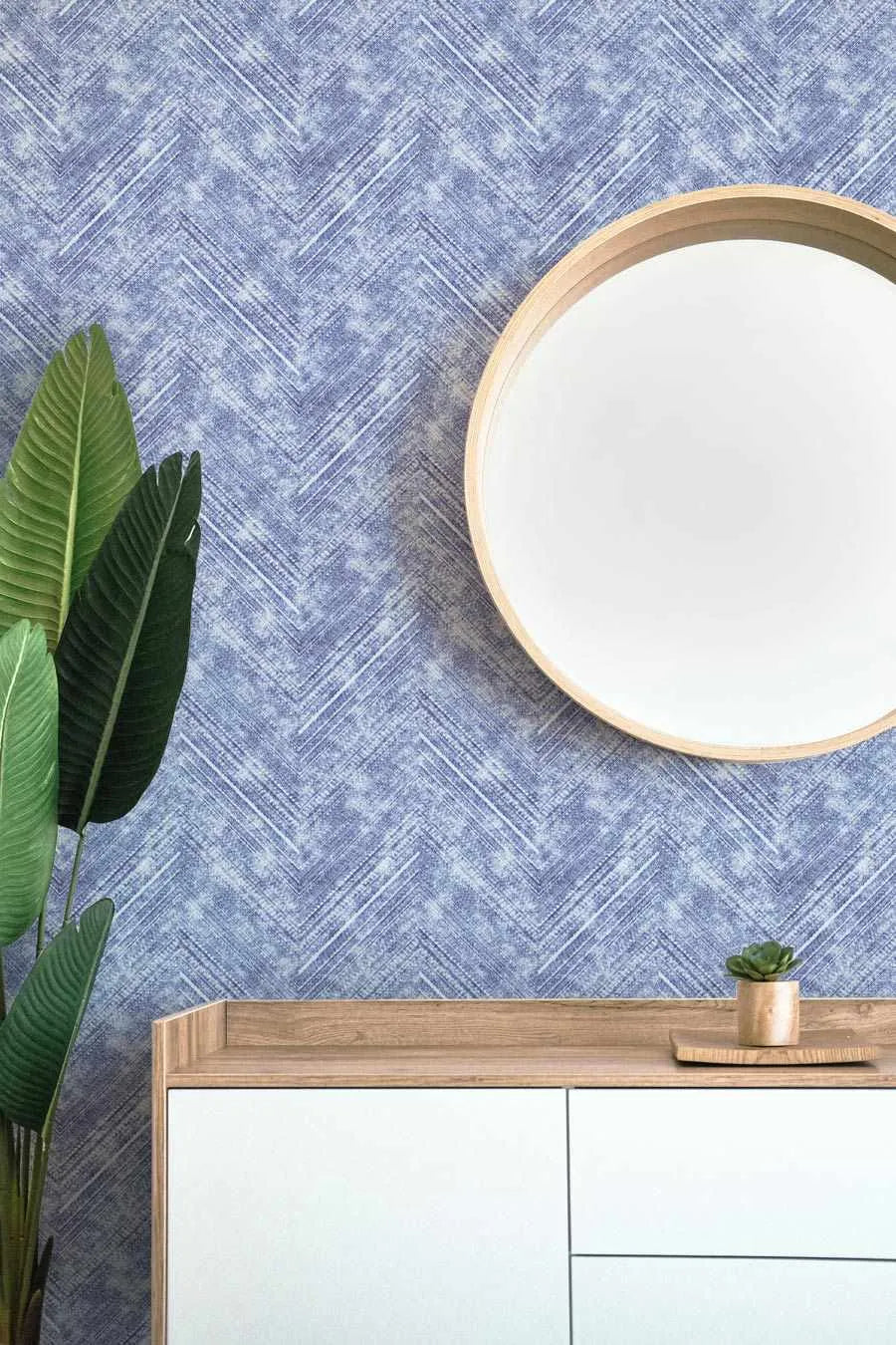 Bohemian Chevron | Denim Wallpaper-Wallpaper-Buy Kids Removable Wallpaper Online Our Custom Made Children√¢‚Ç¨‚Ñ¢s Wallpapers Are A Fun Way To Decorate And Enhance Boys Bedroom Decor And Girls Bedrooms They Are An Amazing Addition To Your Kids Bedroom Walls Our Collection of Kids Wallpaper Is Sure To Transform Your Kids Rooms Interior Style From Pink Wallpaper To Dinosaur Wallpaper Even Marble Wallpapers For Teen Boys Shop Peel And Stick Wallpaper Online Today With Olive et Oriel