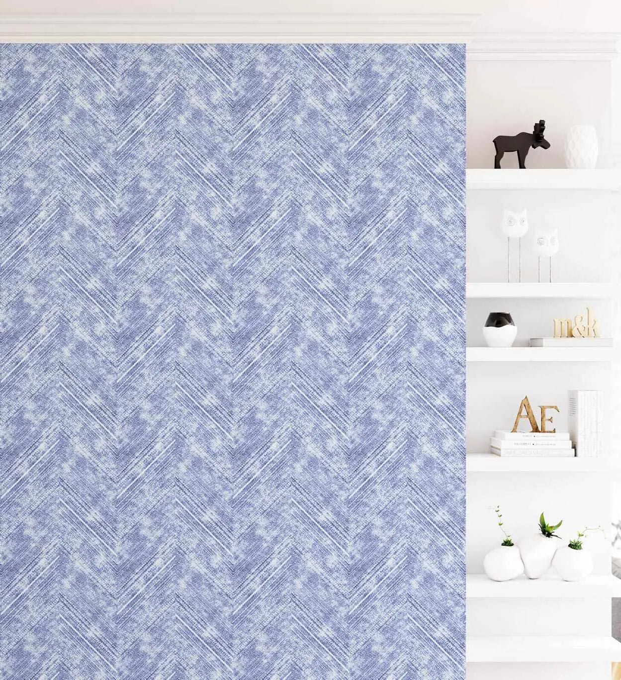 Bohemian Chevron | Denim Wallpaper-Wallpaper-Buy Kids Removable Wallpaper Online Our Custom Made Children√¢‚Ç¨‚Ñ¢s Wallpapers Are A Fun Way To Decorate And Enhance Boys Bedroom Decor And Girls Bedrooms They Are An Amazing Addition To Your Kids Bedroom Walls Our Collection of Kids Wallpaper Is Sure To Transform Your Kids Rooms Interior Style From Pink Wallpaper To Dinosaur Wallpaper Even Marble Wallpapers For Teen Boys Shop Peel And Stick Wallpaper Online Today With Olive et Oriel