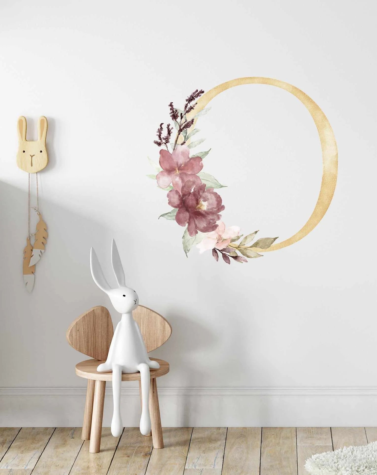 Bohemian Floral Letter Decal-Decals-Olive et Oriel-Decorate your kids bedroom wall decor with removable wall decals, these fabric kids decals are a great way to add colour and update your children's bedroom. Available as girls wall decals or boys wall decals, there are also nursery decals.