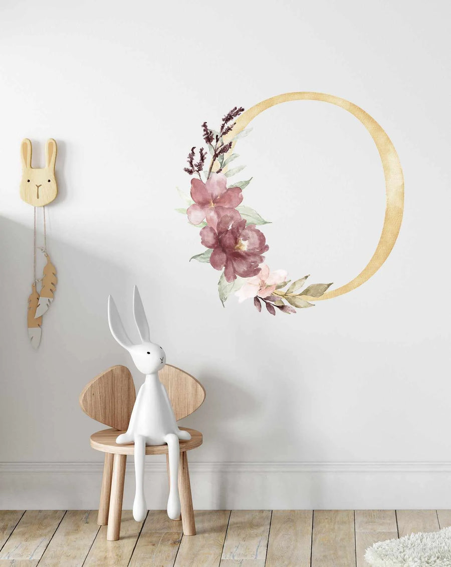 Bohemian Floral Letter Decal-Decals-Olive et Oriel-Decorate your kids bedroom wall decor with removable wall decals, these fabric kids decals are a great way to add colour and update your children's bedroom. Available as girls wall decals or boys wall decals, there are also nursery decals.