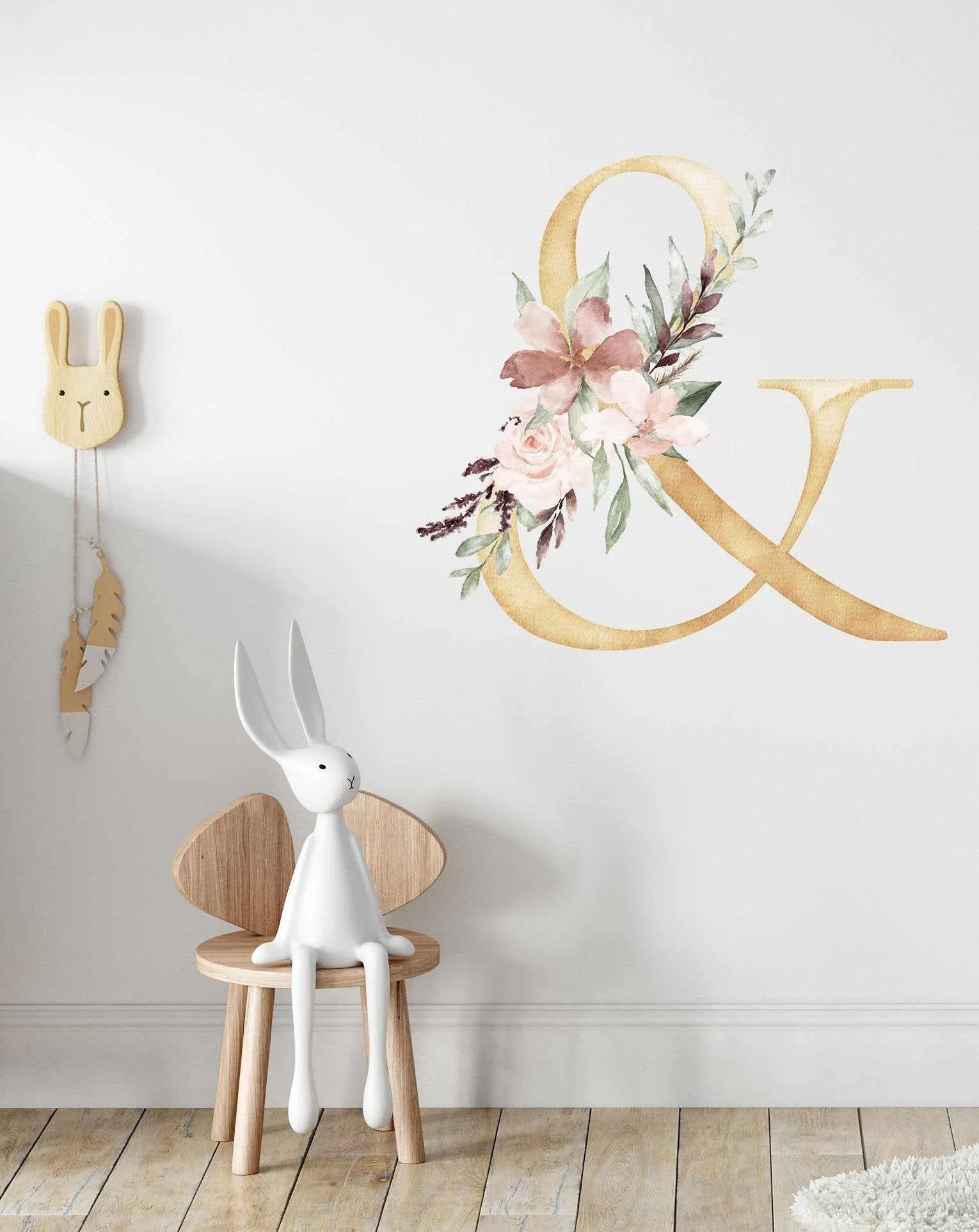 Bohemian Floral Letter Decal-Decals-Olive et Oriel-Decorate your kids bedroom wall decor with removable wall decals, these fabric kids decals are a great way to add colour and update your children's bedroom. Available as girls wall decals or boys wall decals, there are also nursery decals.