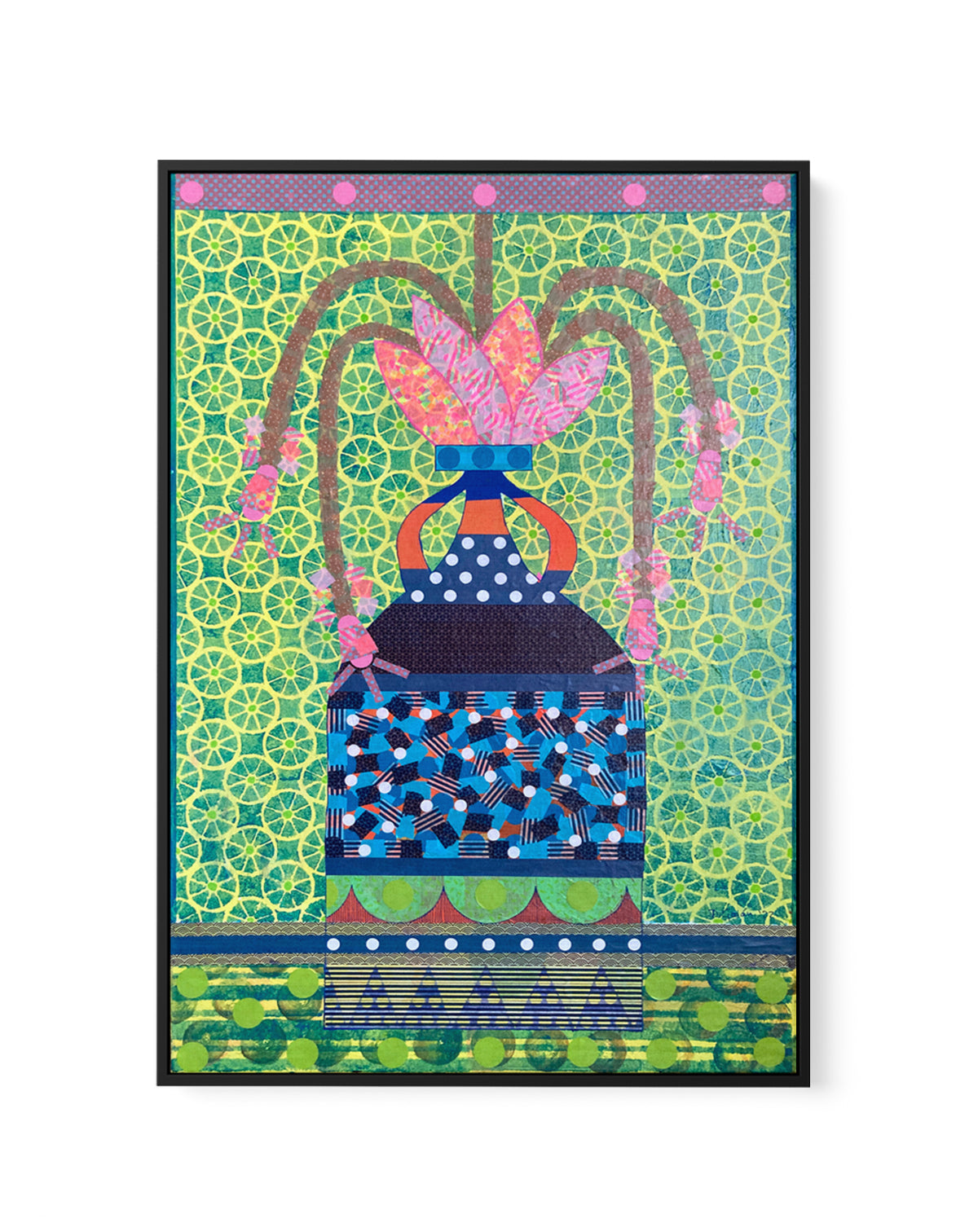 Bohemian Floral Vase by David Galan | Framed Canvas Art Print