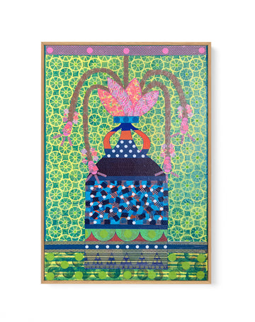 Bohemian Floral Vase by David Galan | Framed Canvas Wall Art