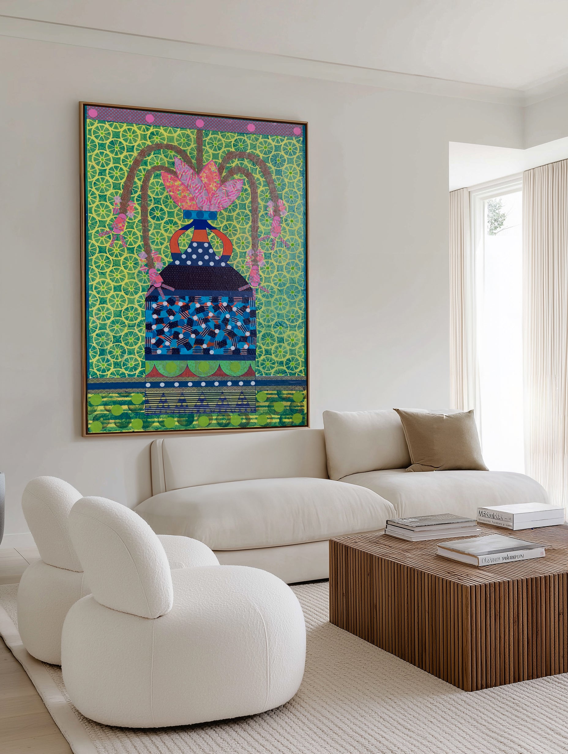 Bohemian Floral Vase by David Galan | Framed Canvas Art Print