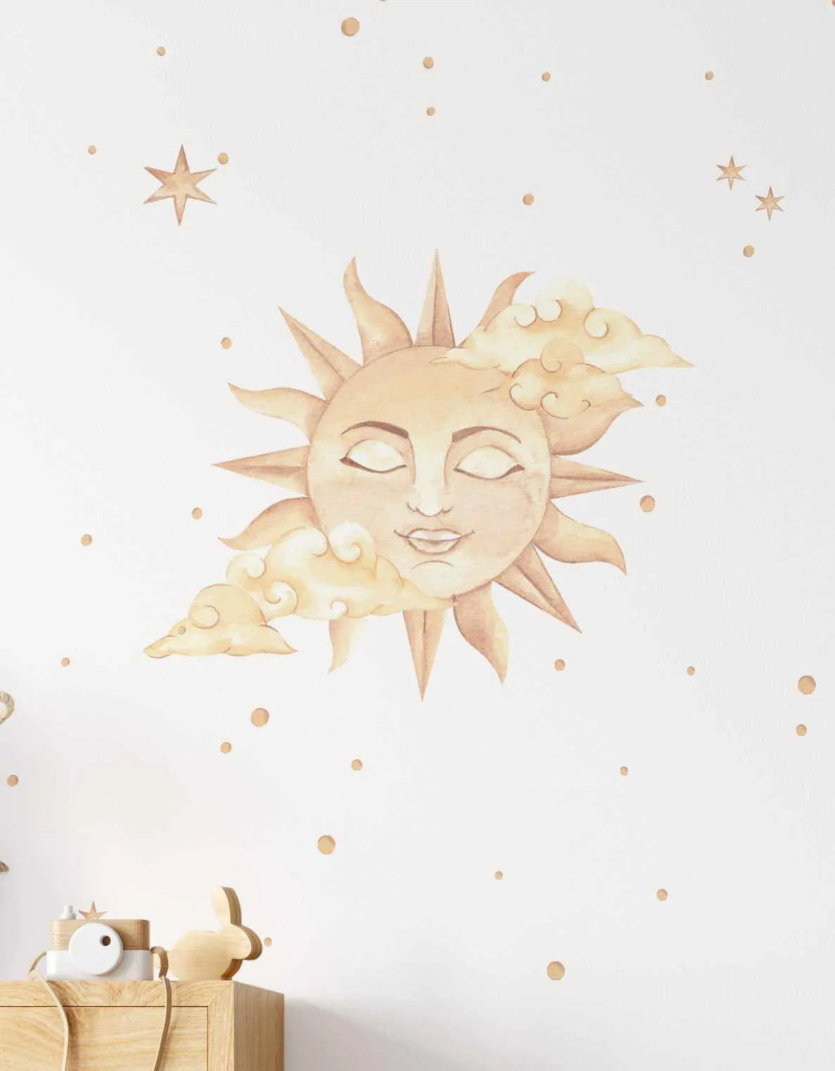 Bohemian Sunshine Decal Set-Decals-Olive et Oriel-Decorate your kids bedroom wall decor with removable wall decals, these fabric kids decals are a great way to add colour and update your children's bedroom. Available as girls wall decals or boys wall decals, there are also nursery decals.