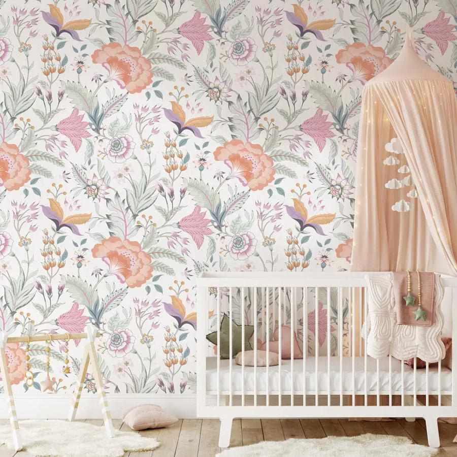 Boho Blooms Wallpaper | Pepper-Wallpaper-Buy Kids Removable Wallpaper Online Our Custom Made Children‚àö¬¢‚Äö√á¬®‚Äö√ë¬¢s Wallpapers Are A Fun Way To Decorate And Enhance Boys Bedroom Decor And Girls Bedrooms They Are An Amazing Addition To Your Kids Bedroom Walls Our Collection of Kids Wallpaper Is Sure To Transform Your Kids Rooms Interior Style From Pink Wallpaper To Dinosaur Wallpaper Even Marble Wallpapers For Teen Boys Shop Peel And Stick Wallpaper Online Today With Olive et Oriel