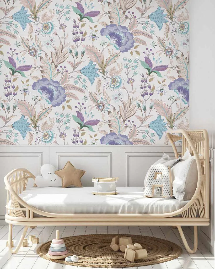 Boho Blooms Wallpaper | Sophia-Wallpaper-Buy Kids Removable Wallpaper Online Our Custom Made Children‚àö¬¢‚Äö√á¬®‚Äö√ë¬¢s Wallpapers Are A Fun Way To Decorate And Enhance Boys Bedroom Decor And Girls Bedrooms They Are An Amazing Addition To Your Kids Bedroom Walls Our Collection of Kids Wallpaper Is Sure To Transform Your Kids Rooms Interior Style From Pink Wallpaper To Dinosaur Wallpaper Even Marble Wallpapers For Teen Boys Shop Peel And Stick Wallpaper Online Today With Olive et Oriel