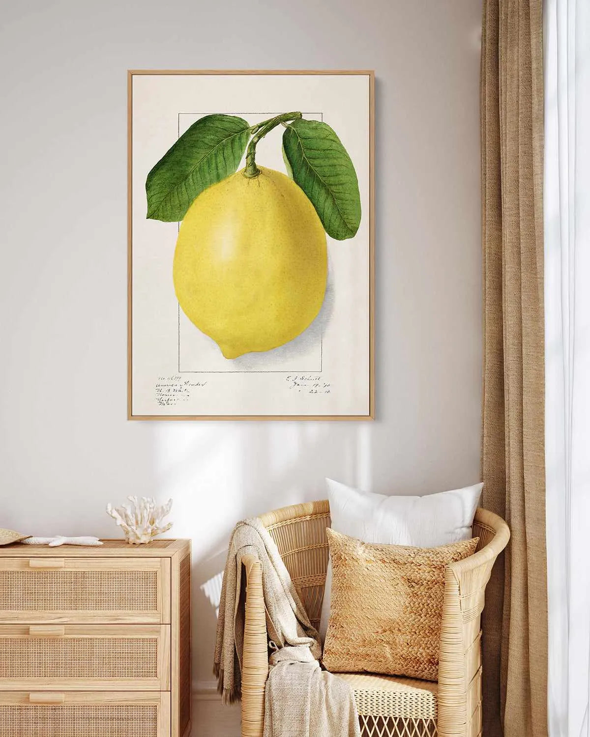 Bold Lemon Vintage Poster | Framed Canvas Art Print from Olive et Oriel where you can shop wallpaper and artworks online
