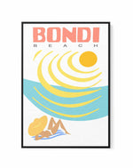 Bondi Beach Baking | Framed Canvas Art Print